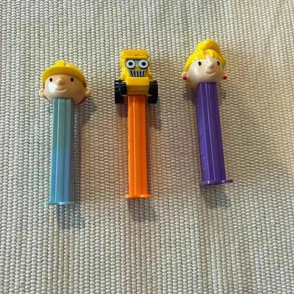 Lot of 3 Bob the Builder Pez dispensers, collectible, cartoon, GUC, Wendy. Scoop